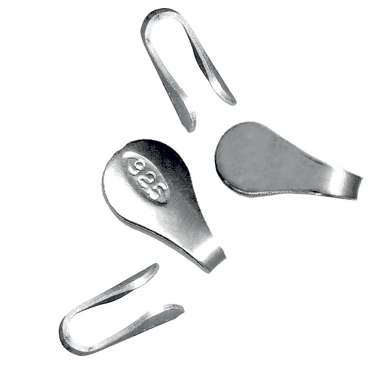 silver end clips and quality tags cut and stamped by the PS1 Automatic Stamping Press.